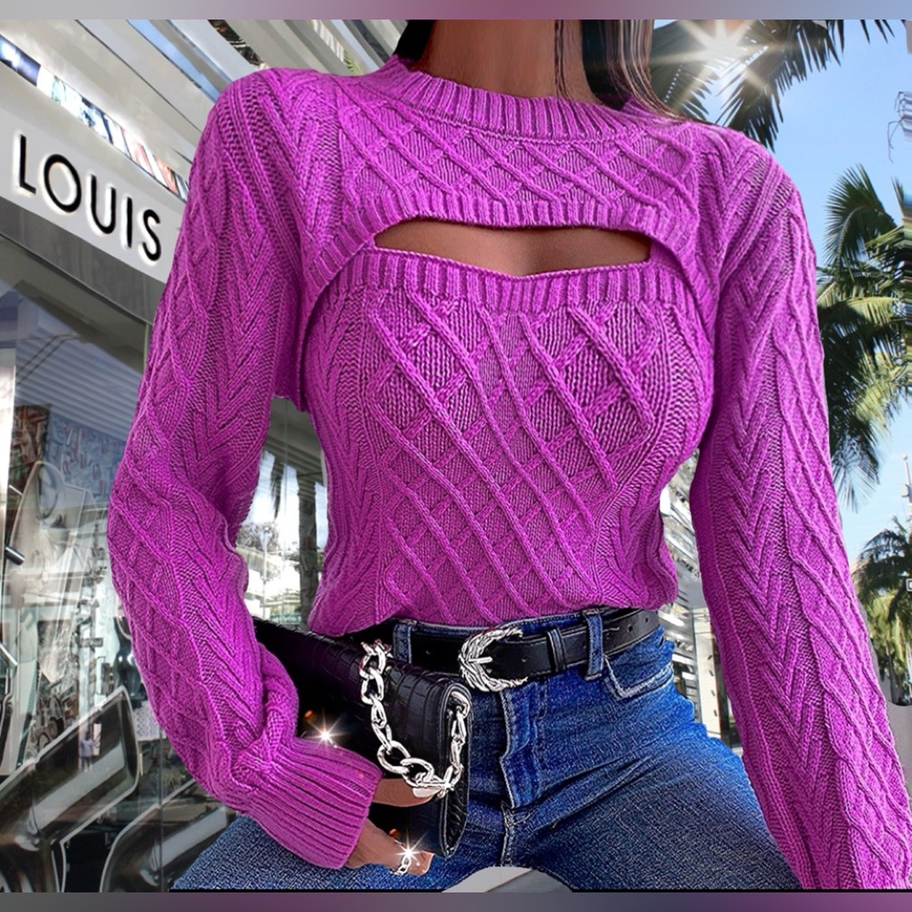 🔥 Argyle Knit Sweater & Cami Knit Top - Picture 1 of 16